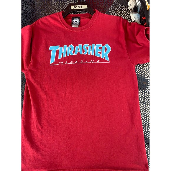 Vintage Y2K Thrasher Magazine red and blue cotton tee Size M San Francisco Ca. - Picture 3 of 6